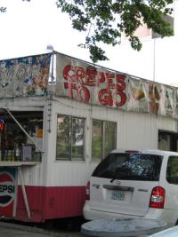 Food cart on Alder Street selling crepes to go Portland, Oregon - Food Friendly City | Portland, OR