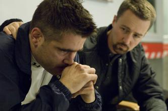 Colin Farrell (left) stars as 'Jimmy Egan' and Edward Norton (right) stars as 'Ray Tierney' in New Line Cinema’s upcoming release of PRIDE AND GLORY. Photo Credit: Glen Wilson/New Line Cinema