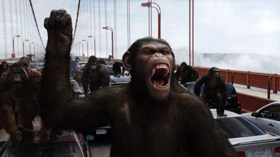 James Franco and Freida Pinto in Rise of The Planet of The Apes