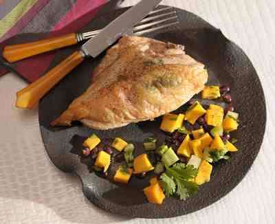 Roast Chicken Breast with Mango and Black Bean Salad