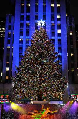 The 2010 Rockefeller Center Christmas Tree topped with Swarovski Star.