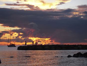 The spectacular sunset from the beach at The Landings Resort on the Caribbean island of St. Lucia