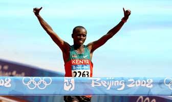 2008 Beijing Summer Olympics: Mens Olympic Marathon Samuel Kamau Wansiru Gold, Jaouad Gharib Silver, Tsegay Kebede Bronze Marathon at the 2008 Beijing Summer Olympics | iHaveNet