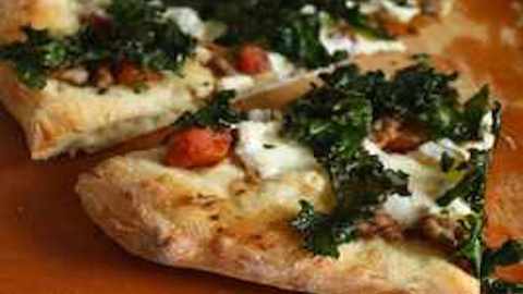 Homemade Pizza Topped with Sausage & Crispy Kale Recipe