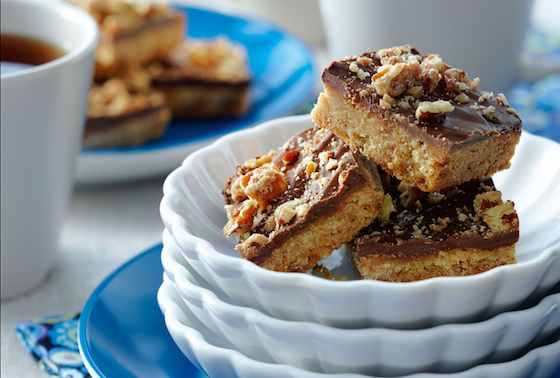 Shortbread with Chocolate and Candied Walnuts Recipe