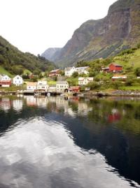 SOGNEFJORD Norway Fjord towns, peaceful and colorful, come with a mountainous backdrop