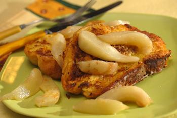 Spiced Brioche French Toast with Maple Pears Recipe Recipe