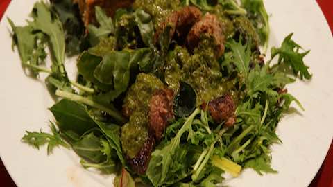 Lamb, Arugula & Endive Salad with Sun-dried Tomatoes  Recipe