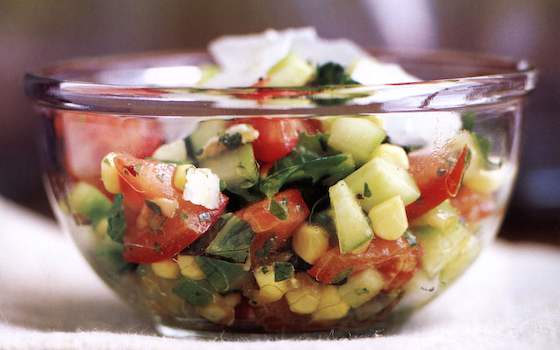 Summer Chopped Salad with Basil Vinaigrette Recipe