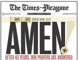 Super Bowl XLIV Amen After 43 Years Saints Prayers Are Answered