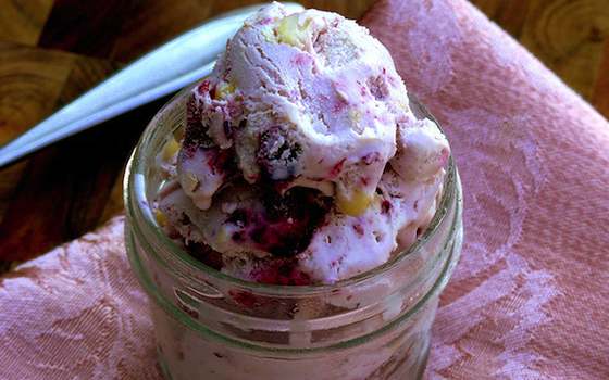 Sweet Corn-Blueberry Buttermilk Ice Cream Recipe