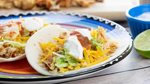 Big Game Day Recipes - Tacos Recipe with Slow-Cooked Shredded Chicken
