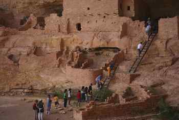 Taking the Kids to Mesa Verde National Park - Climbing up to the cave dwellings at Mesa Verde