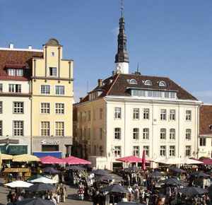 Tallinn's Town Hall Square marks the heart of the medieval lower town