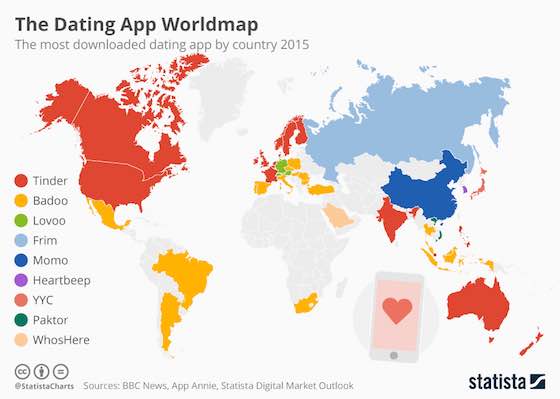 The Dating App World Map