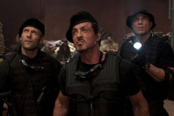 Sylvester Stallone & Jason Statham in the movie The Expendables