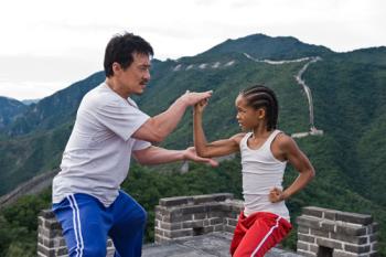 Jaden Smith & Jackie Chan in the movie The Karate Kid