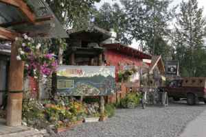 Talkeetna, Alaska, colorful homes and establishments in their renegade town.