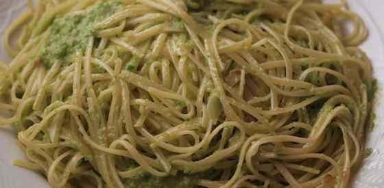Trenette with Jalapeno Pesto