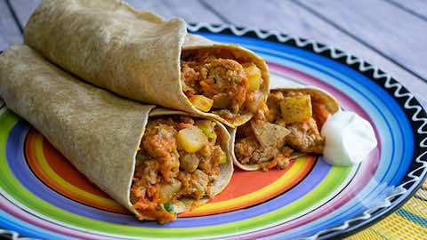 Big Game Day Recipes - Turkey-Potato Dinner Tortilla Wrap Recipe