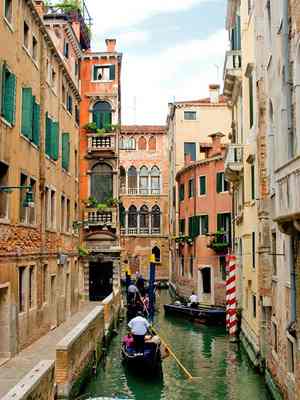 Exploring the side canals of Venice