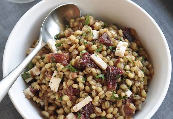 Wheat Berry Salad with Blood Oranges, Feta and Red Onion Vinaigrette Recipe