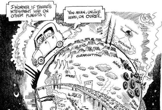 Broken Planet, an OtherWords cartoon by Khalil Bendib