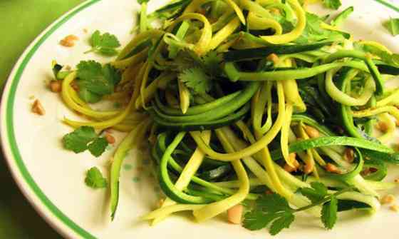 Zucchini Ribbons With Lime, Garlic, Cilantro and Mint Recipe