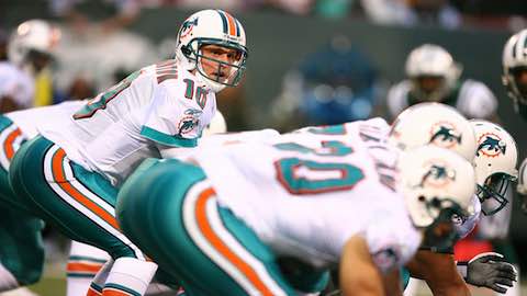 Chad Pennington Miami Dolphins quarterback leads Dolphis to AFC East title and NFL playoffs