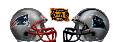 Super Bowl XXXVIII - New England Patriots 32 Carolina Panthers 29 - MVP Patriots QB Tom Brady 