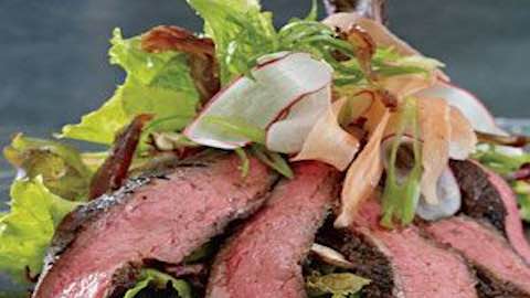 Sake-Marinated Tataki Beef Salad  Recipe